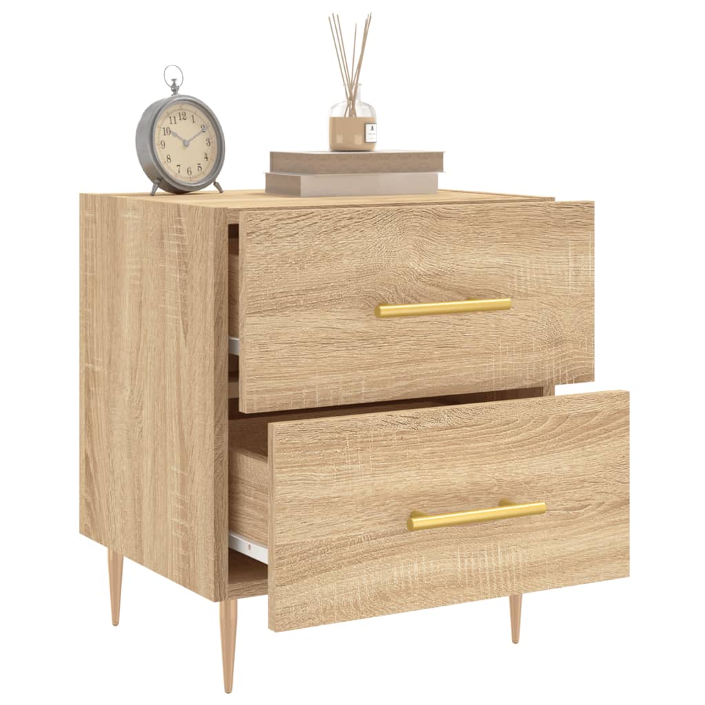 vidaXL Nachttische 2 Stk. Sonoma-Eiche 40x35x47,5 cm Holzwerkstoff