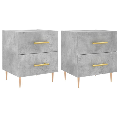 vidaXL Nachttische 2 Stk. Betongrau 40x35x47,5 cm Holzwerkstoff