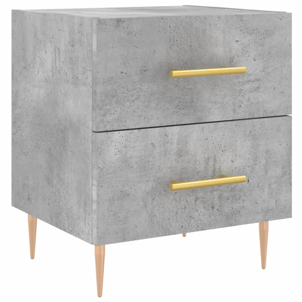 vidaXL Nachttische 2 Stk. Betongrau 40x35x47,5 cm Holzwerkstoff