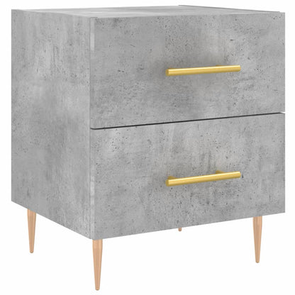 vidaXL Nachttische 2 Stk. Betongrau 40x35x47,5 cm Holzwerkstoff