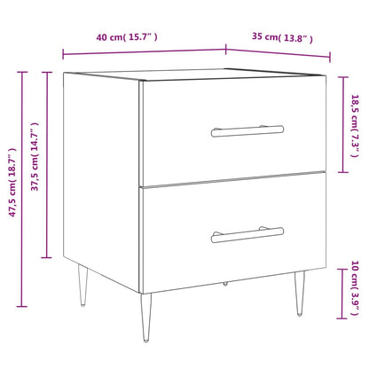 vidaXL Nachttisch Grau Sonoma 40x35x47,5 cm Holzwerkstoff