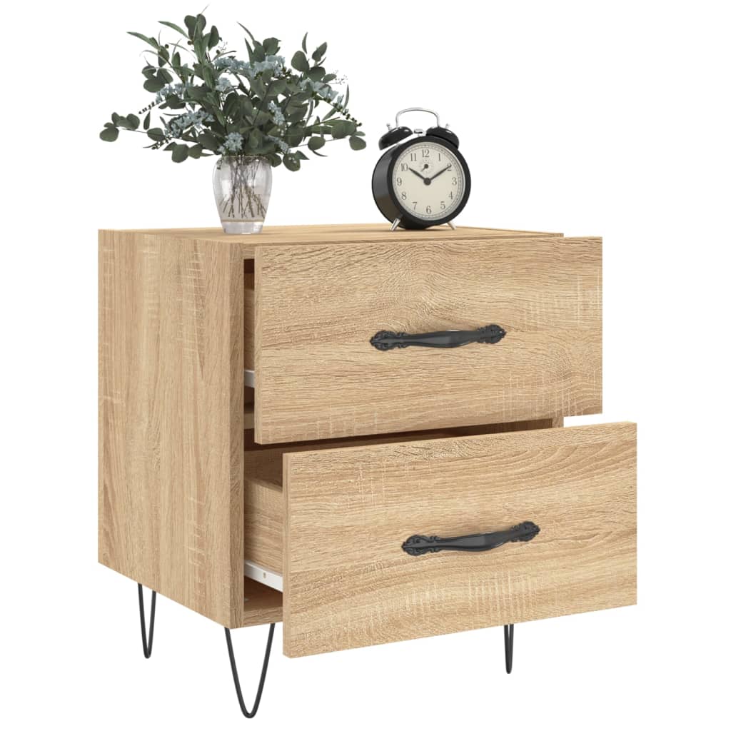vidaXL Nachttische 2 Stk. Sonoma-Eiche 40x35x47,5 cm Holzwerkstoff