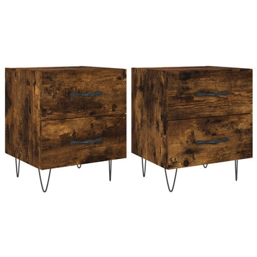 vidaXL Nachttische 2 Stk. Räuchereiche 40x35x47,5 cm Holzwerkstoff