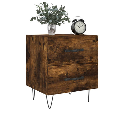 vidaXL Nachttische 2 Stk. Räuchereiche 40x35x47,5 cm Holzwerkstoff