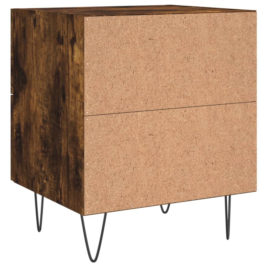 vidaXL Nachttische 2 Stk. Räuchereiche 40x35x47,5 cm Holzwerkstoff