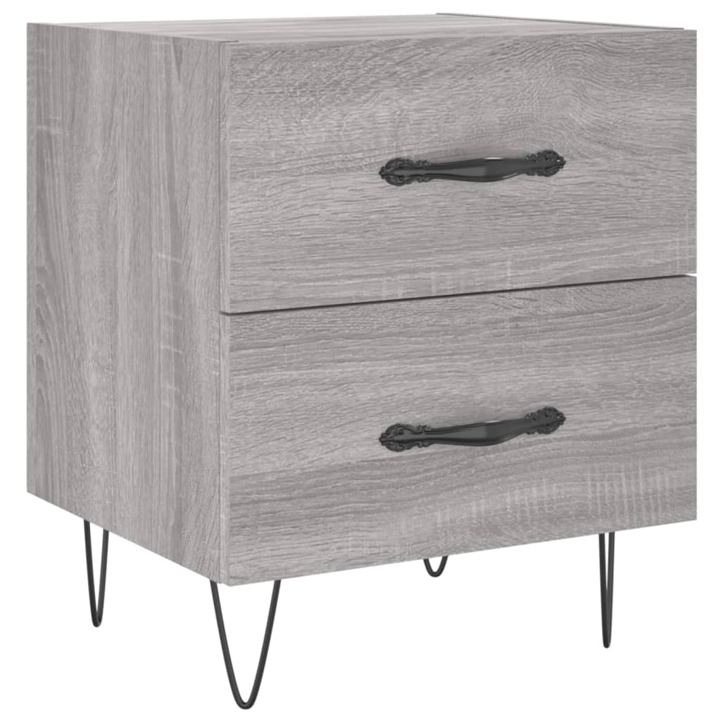 vidaXL Tables de chevet 2 pcs Gris Sonoma 40x35x47,5 cm Bois d'ingénierie