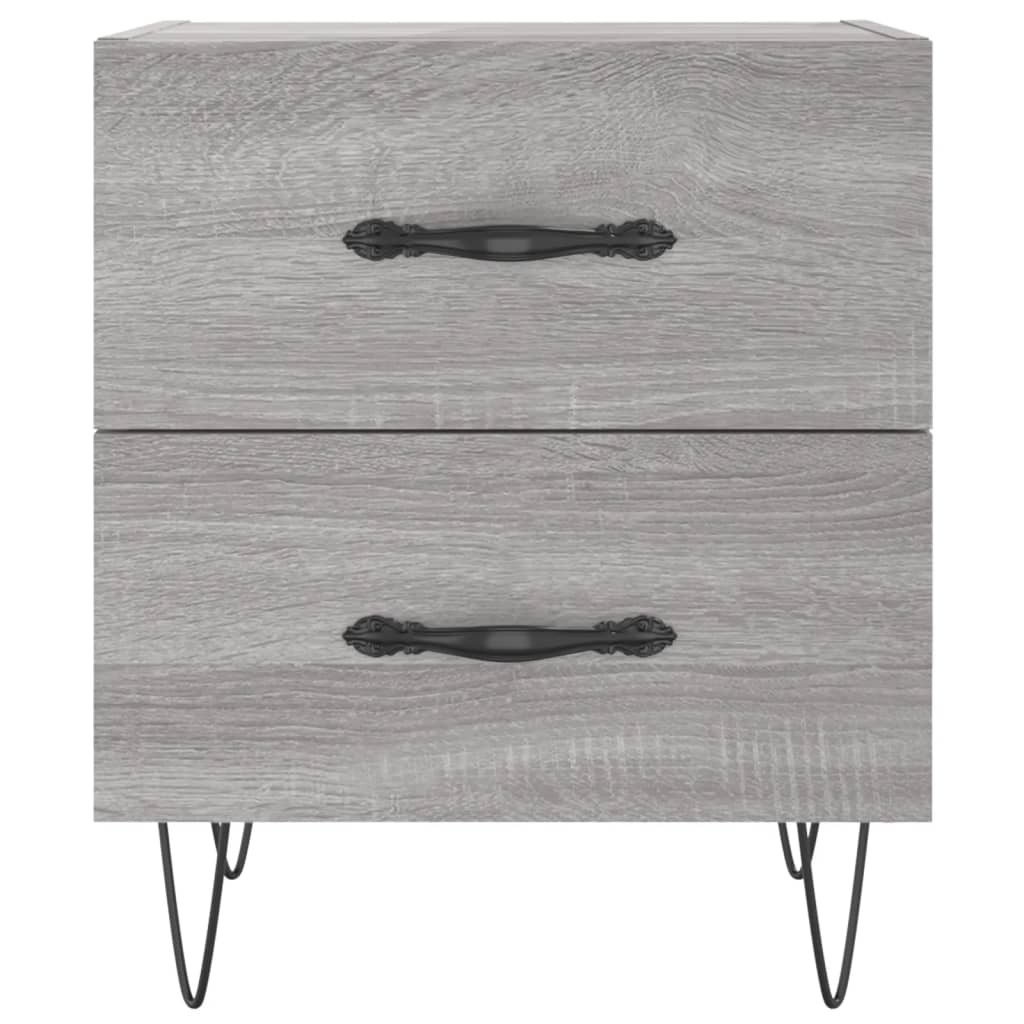 vidaXL Tables de chevet 2 pcs Gris Sonoma 40x35x47,5 cm Bois d'ingénierie