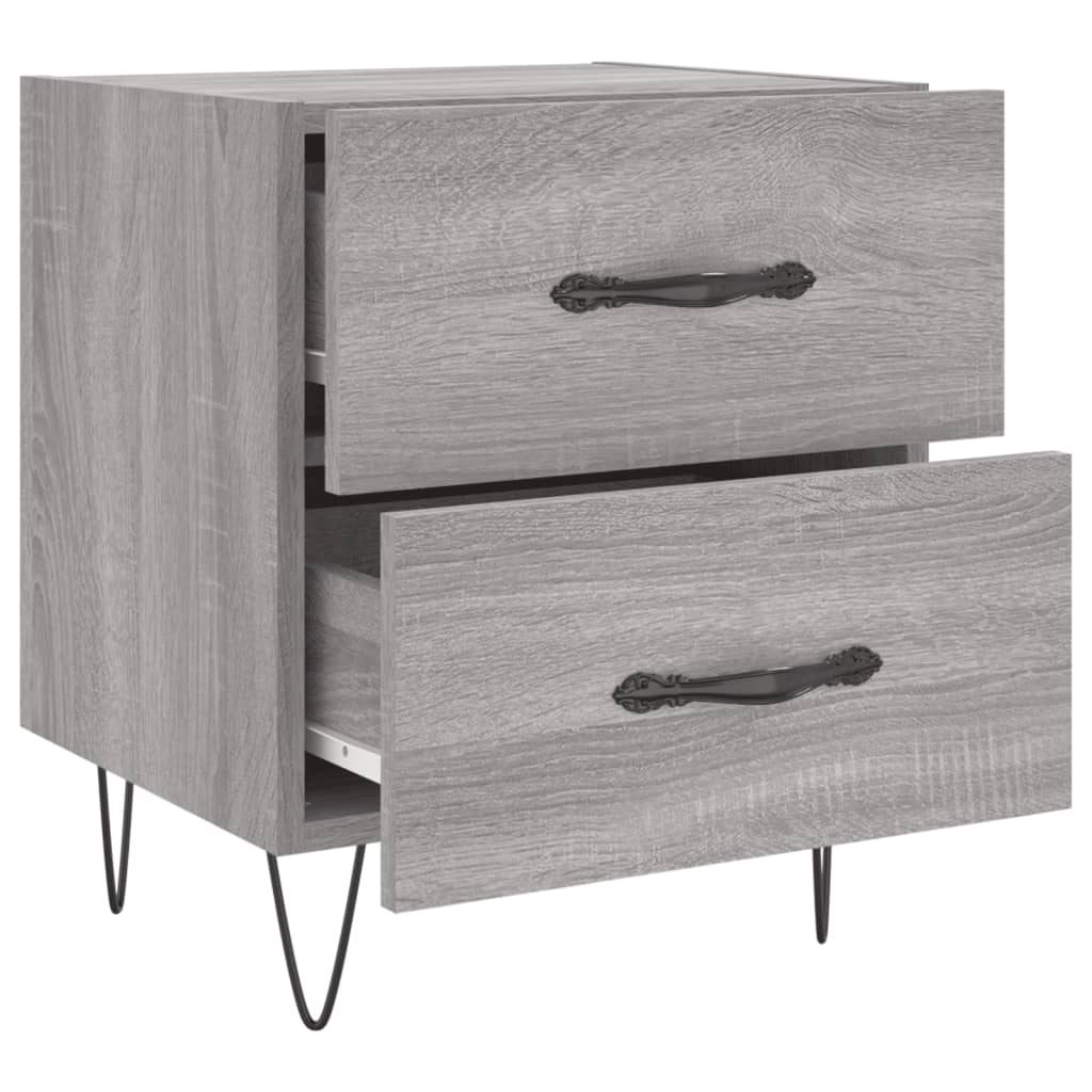 vidaXL Tables de chevet 2 pcs Gris Sonoma 40x35x47,5 cm Bois d'ingénierie
