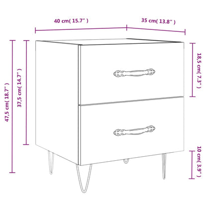 vidaXL Nachttisch Braune Eiche 40x35x47,5 cm Holzwerkstoff