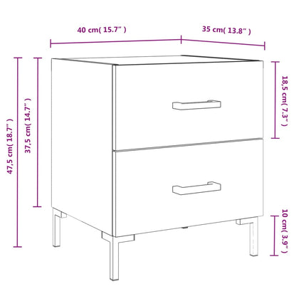 vidaXL Nachttisch Weiß 40x35x47,5 cm Holzwerkstoff