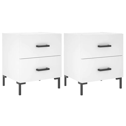 Nachttische 2 Stk. Weiß 40x35x47,5 cm Holzwerkstoff