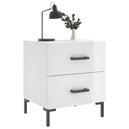 vidaXL Nachttische 2 Stk. Hochglanz-Weiß 40x35x47,5 cm Holzwerkstoff