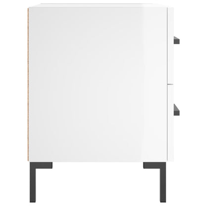 vidaXL Nachttische 2 Stk. Hochglanz-Weiß 40x35x47,5 cm Holzwerkstoff