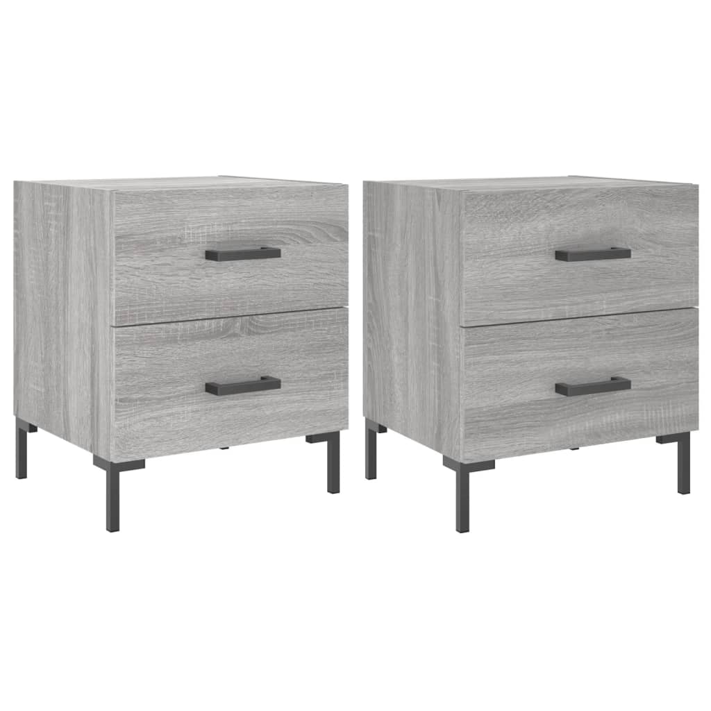 Nachttische 2 Stk. Grau Sonoma 40x35x47,5 cm Holzwerkstoff