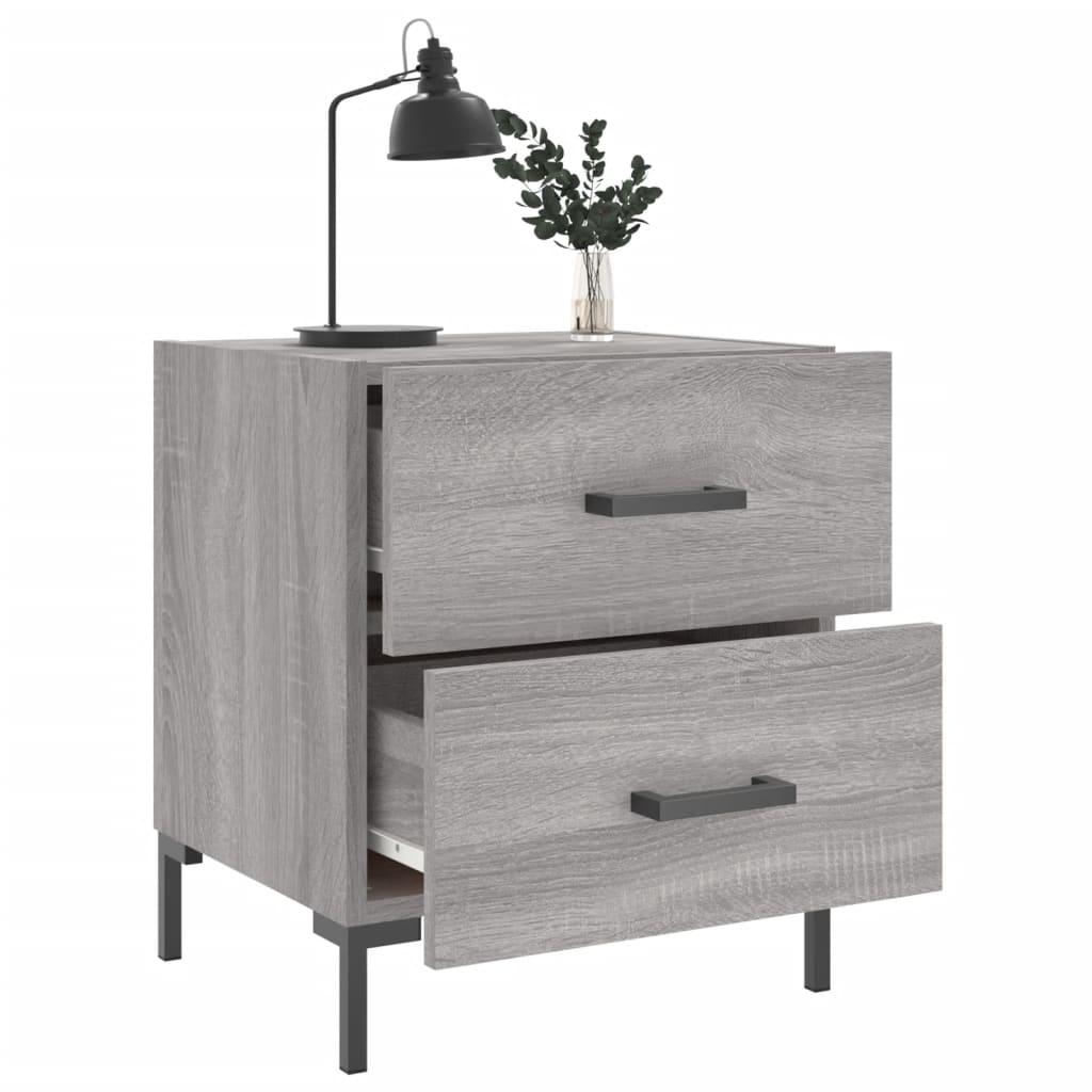 vidaXL Nachttische 2 Stk. Grau Sonoma 40x35x47,5 cm Holzwerkstoff