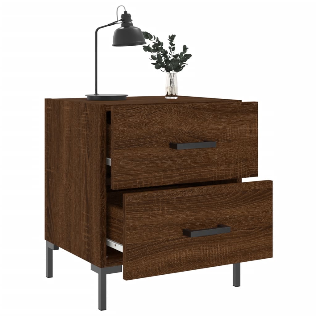 vidaXL Nachttische 2Stk. Braun Eichen-Optik 40x35x47,5cm Holzwerkstoff