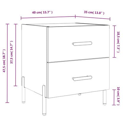 vidaXL Nachttisch Grau Sonoma 40x35x47,5 cm Holzwerkstoff