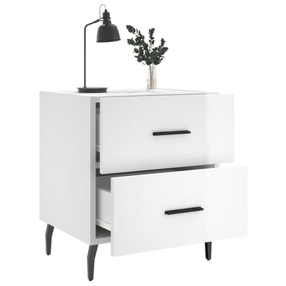 vidaXL Nachttische 2 Stk. Hochglanz-Weiß 40x35x47,5 cm Holzwerkstoff
