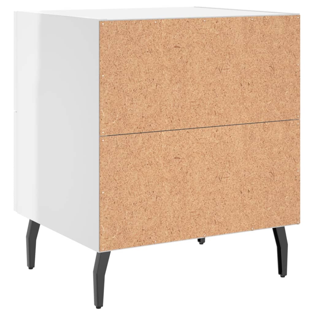 vidaXL Nachttische 2 Stk. Hochglanz-Weiß 40x35x47,5 cm Holzwerkstoff