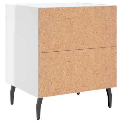 vidaXL Nachttische 2 Stk. Hochglanz-Weiß 40x35x47,5 cm Holzwerkstoff