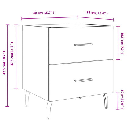 vidaXL Nachttisch Betongrau 40x35x47,5 cm Holzwerkstoff