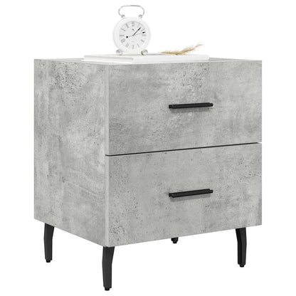 vidaXL Nachttische 2 Stk. Betongrau 40x35x47,5 cm Holzwerkstoff