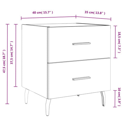 vidaXL Nachttisch Grau Sonoma 40x35x47,5 cm Holzwerkstoff
