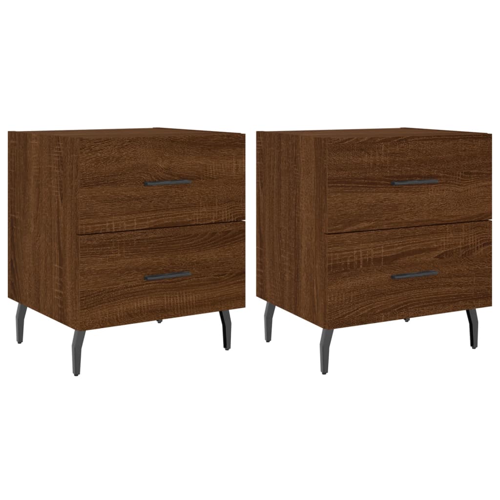vidaXL Tables de chevet 2 pcs Aspect chêne marron 40x35x47,5 cm Bois d'ingénierie