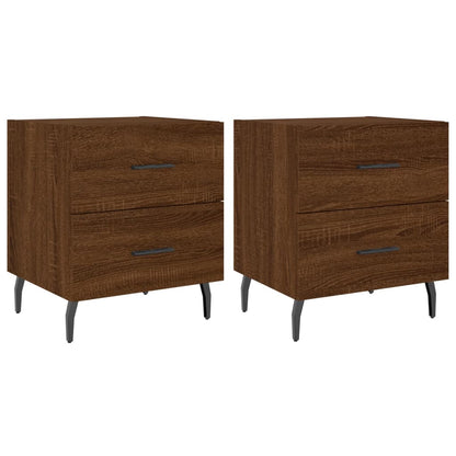 vidaXL Tables de chevet 2 pcs Aspect chêne marron 40x35x47,5 cm Bois d'ingénierie