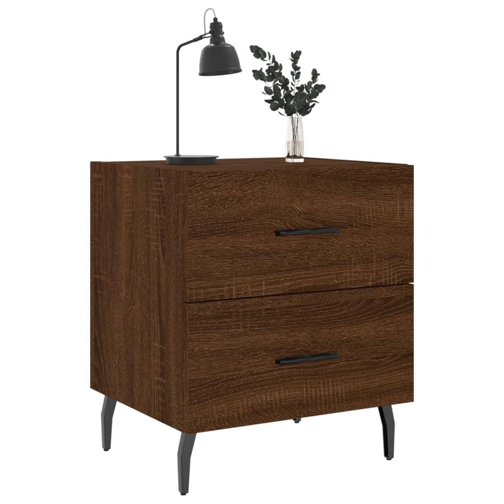 vidaXL Tables de chevet 2 pcs Aspect chêne marron 40x35x47,5 cm Bois d'ingénierie