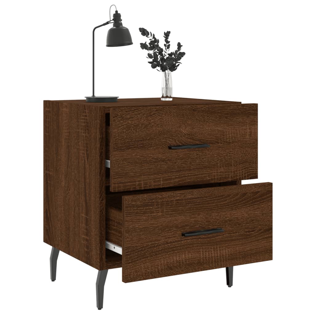 vidaXL Tables de chevet 2 pcs Aspect chêne marron 40x35x47,5 cm Bois d'ingénierie