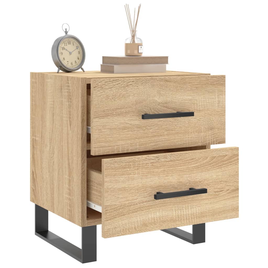 vidaXL Nachttische 2 Stk. Sonoma-Eiche 40x35x47,5 cm Holzwerkstoff