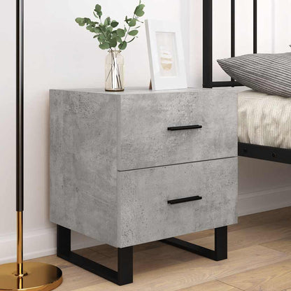 vidaXL Nachttische 2 Stk. Betongrau 40x35x47,5 cm Holzwerkstoff