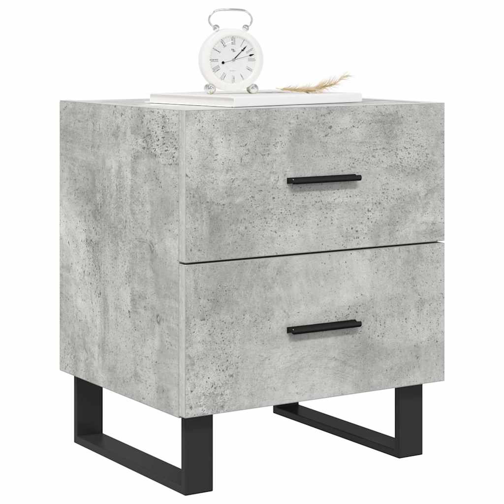 vidaXL Nachttische 2 Stk. Betongrau 40x35x47,5 cm Holzwerkstoff