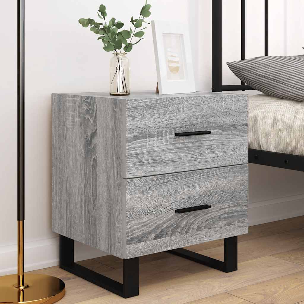vidaXL Nachttische 2 Stk. Grau Sonoma 40x35x47,5 cm Holzwerkstoff