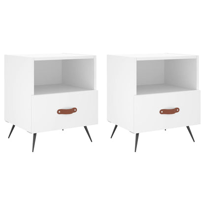 vidaXL Nachttische 2 Stk. Weiß 40x35x47,5 cm Holzwerkstoff