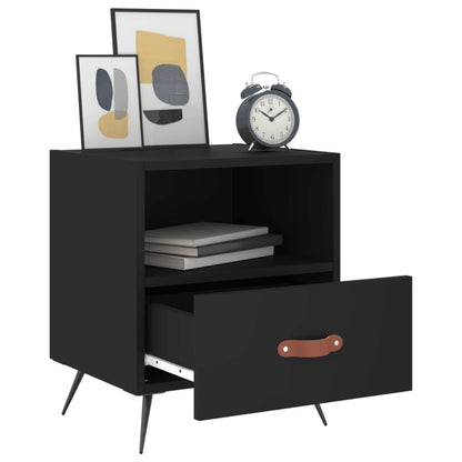 vidaXL Tables de chevet 2 pcs Noir 40x35x47,5 cm Bois d'ingénierie