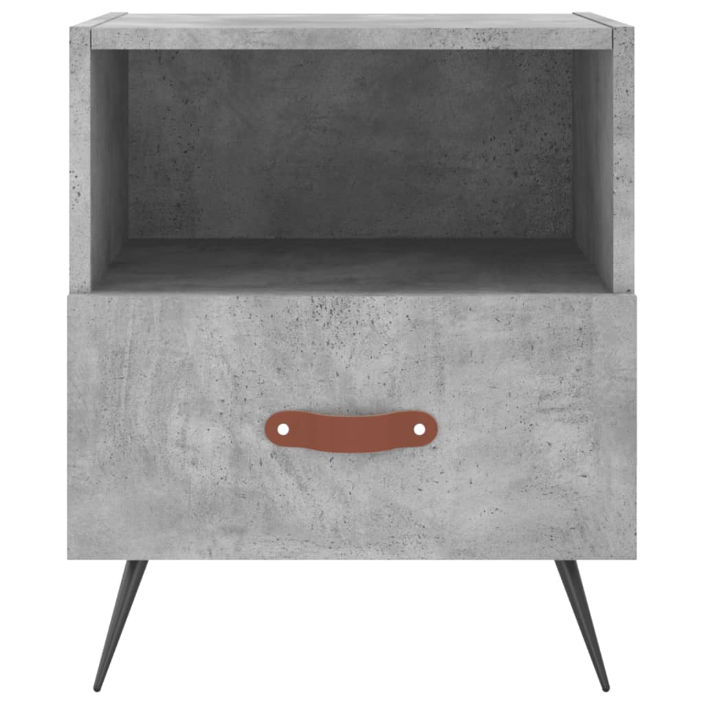 vidaXL Nachttische 2 Stk. Betongrau 40x35x47,5 cm Holzwerkstoff