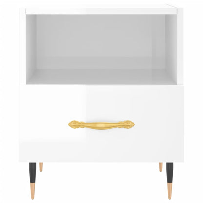 vidaXL Nachttisch Hochglanz-Weiß 40x35x47,5 cm Holzwerkstoff