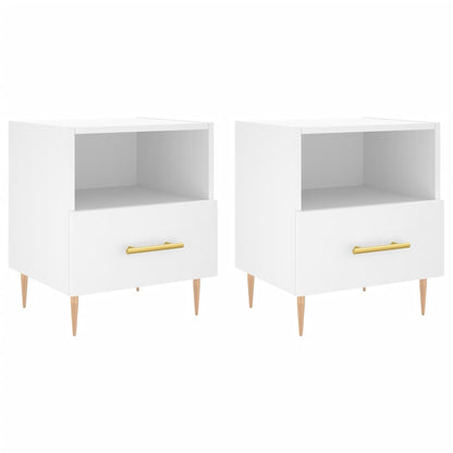 vidaXL Nachttische 2 Stk. Weiß 40x35x47,5 cm Holzwerkstoff