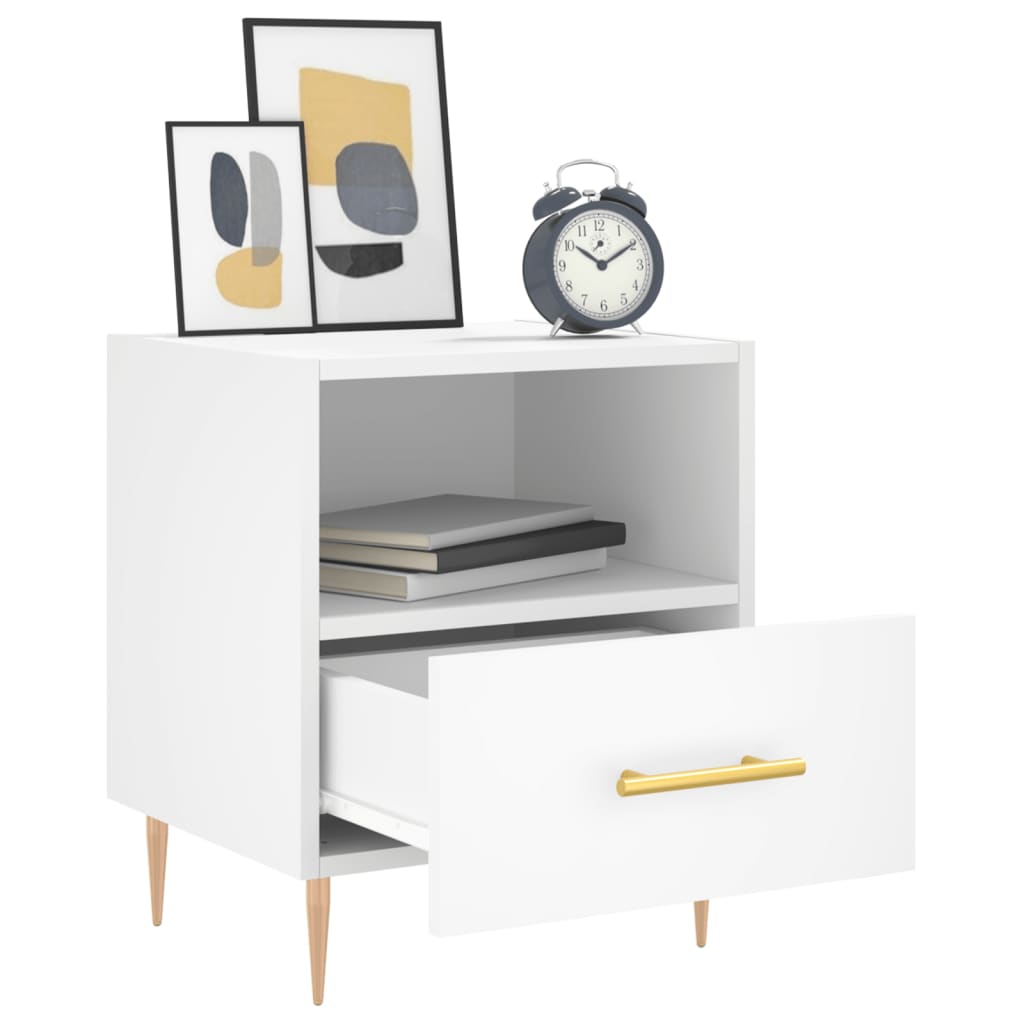 vidaXL Nachttische 2 Stk. Weiß 40x35x47,5 cm Holzwerkstoff