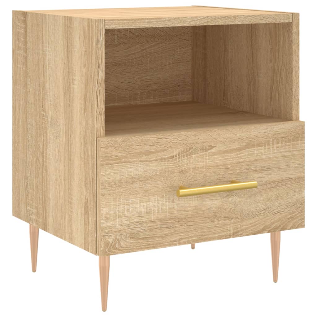 vidaXL Nachttische 2 Stk. Sonoma-Eiche 40x35x47,5 cm Holzwerkstoff