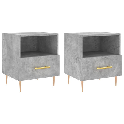 vidaXL Nachttische 2 Stk. Betongrau 40x35x47,5 cm Holzwerkstoff