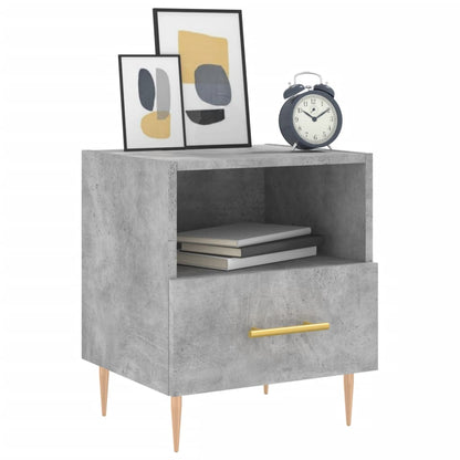 vidaXL Nachttische 2 Stk. Betongrau 40x35x47,5 cm Holzwerkstoff