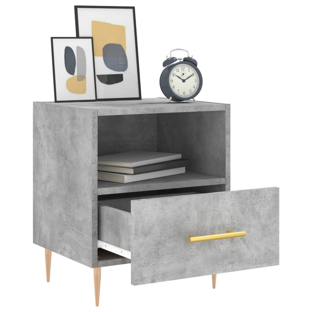vidaXL Nachttische 2 Stk. Betongrau 40x35x47,5 cm Holzwerkstoff