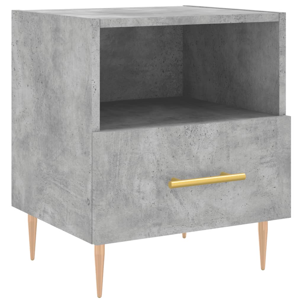 vidaXL Nachttische 2 Stk. Betongrau 40x35x47,5 cm Holzwerkstoff