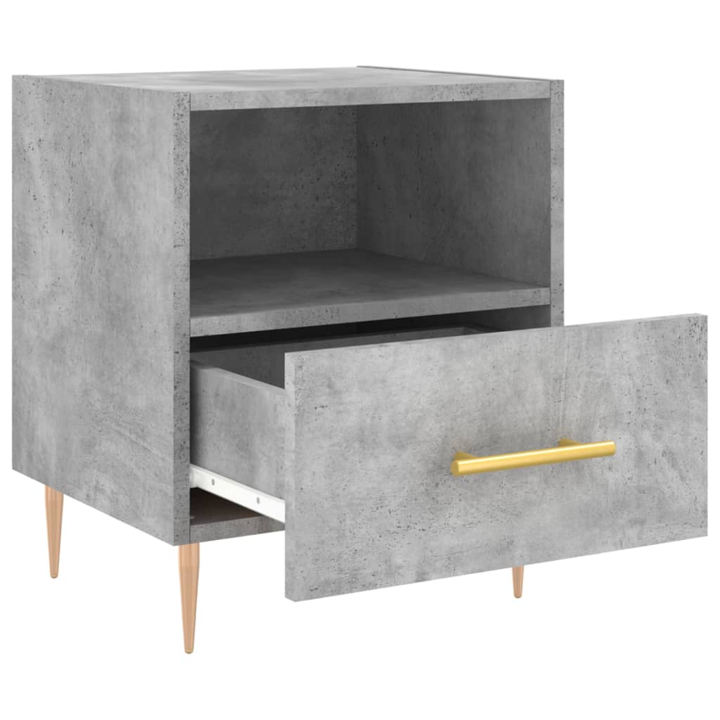 vidaXL Nachttische 2 Stk. Betongrau 40x35x47,5 cm Holzwerkstoff