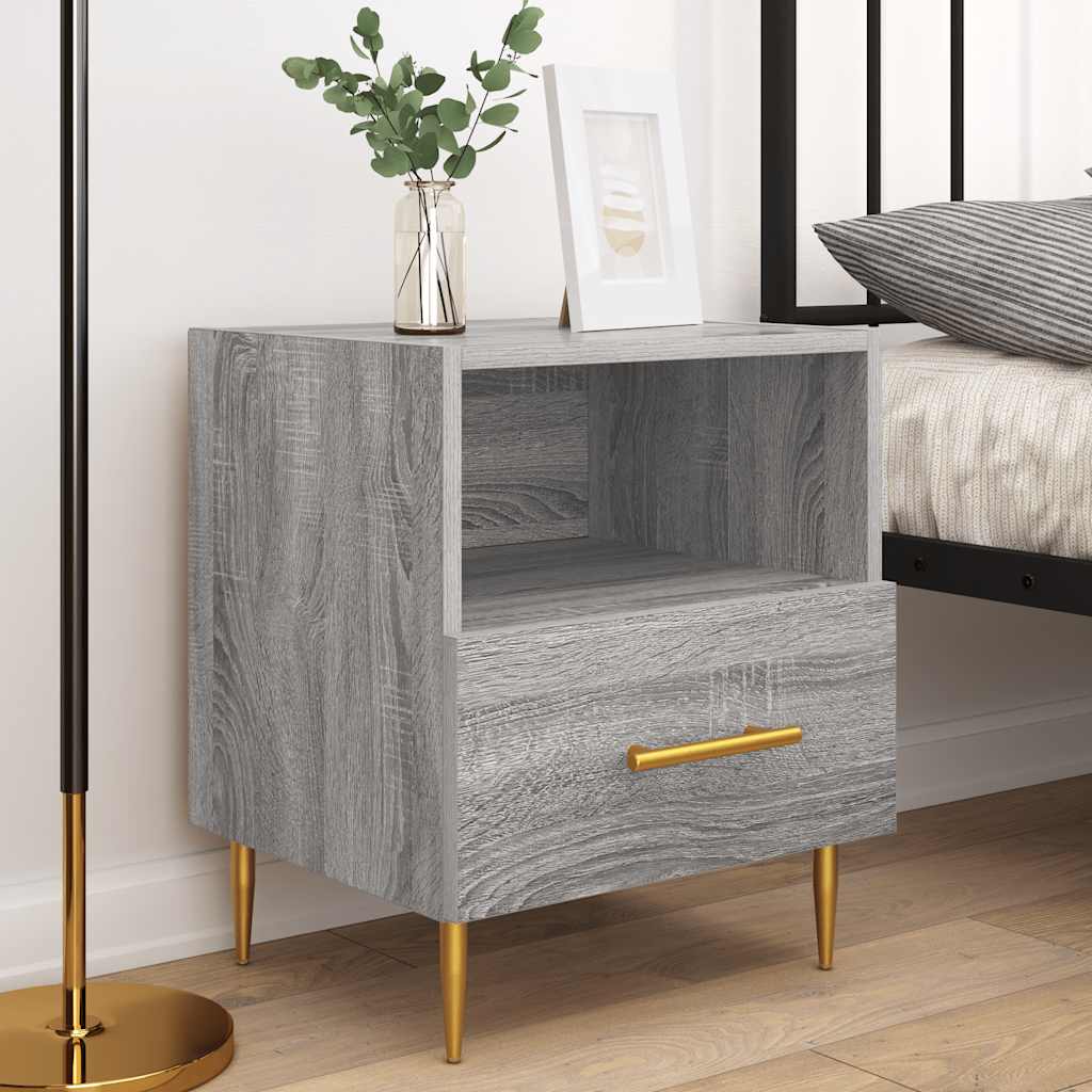 vidaXL Nachttische 2 Stk. Grau Sonoma 40x35x47,5 cm Holzwerkstoff
