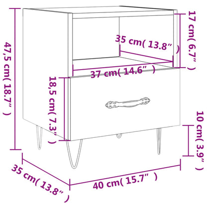 vidaXL Nachttisch Weiß 40x35x47,5 cm Holzwerkstoff