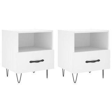 vidaXL Nachttische 2 Stk. Weiß 40x35x47,5 cm Holzwerkstoff